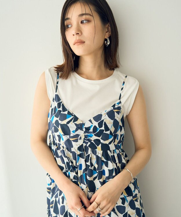 YECCA VECCA コットンスムースノースリーブトップス Off White