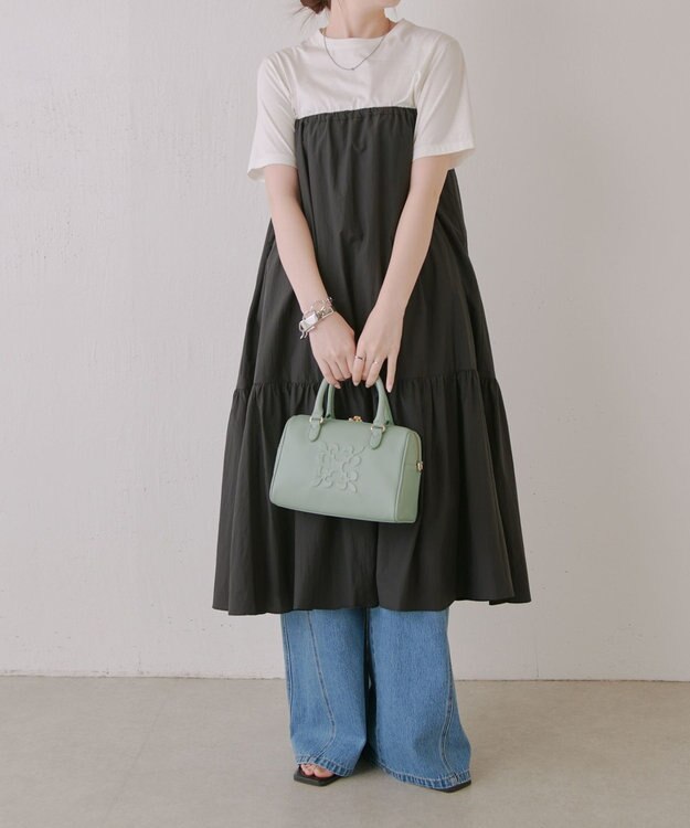 russet 《composition》レザー2WAYミニボストンバッグ(CE-1684) Green