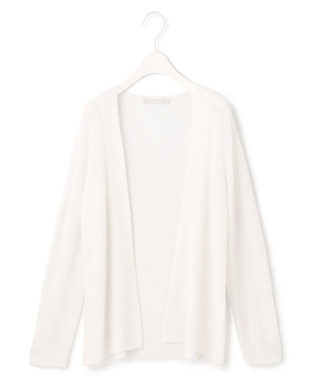 ICB L 【WEB限定カラーあり・洗える】コットンアセテートカーディガン アイボリー系
