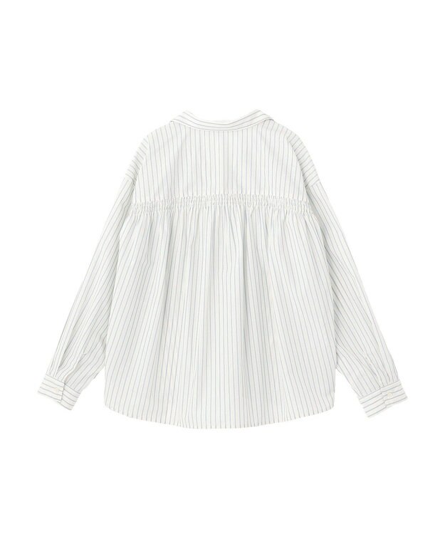 AMERICAN HOLIC 【イージーケア】バックギャザースキッパーシャツ Stripe Ivory