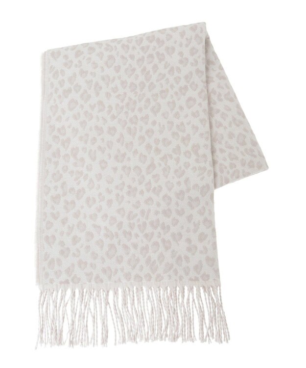 Green Parks レオパードジャガードストール Gray