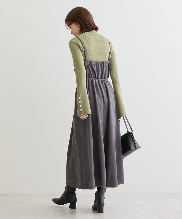 Green Parks ・ＳＵＧＡＲ　ＳＰＯＯＮ　スエードポンチキャミワンピ Charcoal Gray