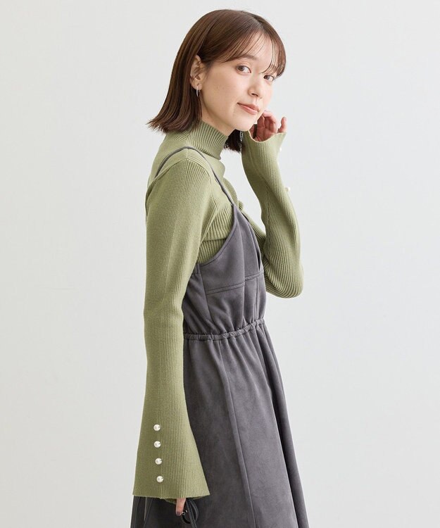 Green Parks ・ＳＵＧＡＲ　ＳＰＯＯＮ　スエードポンチキャミワンピ Charcoal Gray