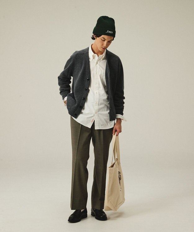J.PRESS MEN 【J.PRESS ORIGINALS】【UNISEX】Wool Polyester Gunclub Check Piped Stem Nontuck Slacks ベージュ系3