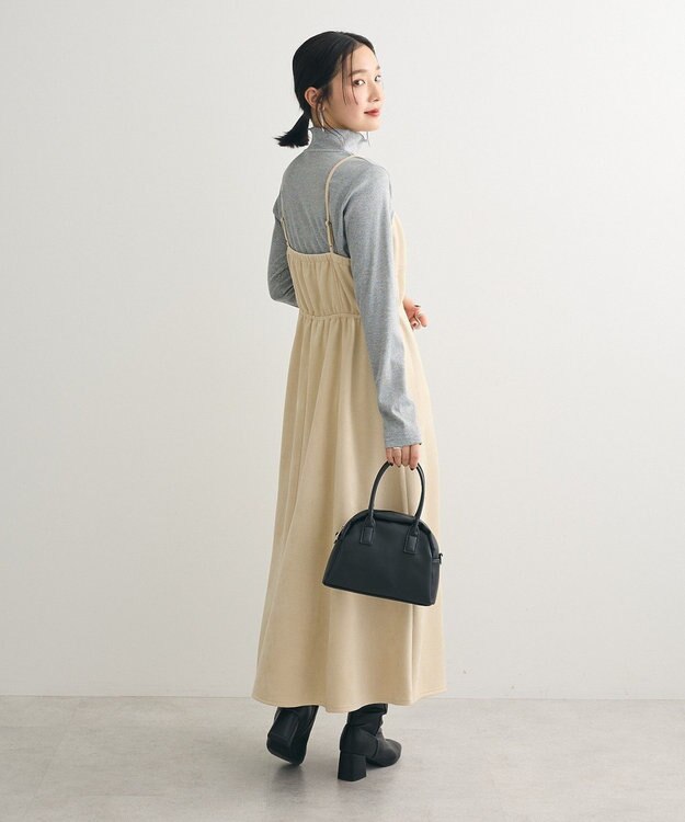 Green Parks ・ＳＵＧＡＲ　ＳＰＯＯＮ　スエードポンチキャミワンピ Ivory