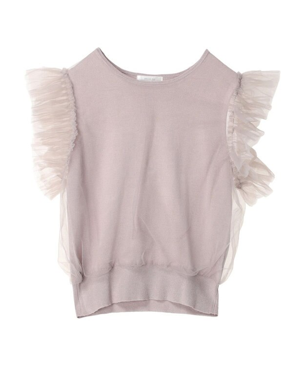 Green Parks ・swing by チュールレイヤーノースリーブニット Pink