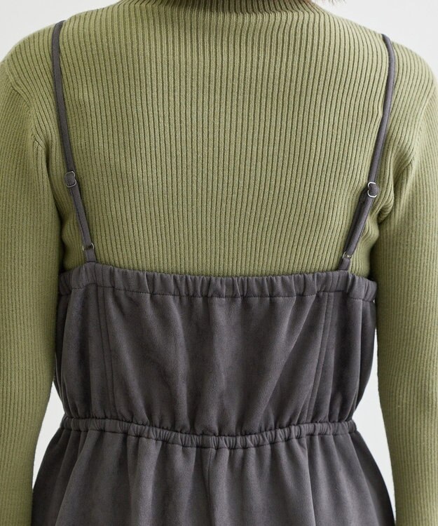 Green Parks ・ＳＵＧＡＲ　ＳＰＯＯＮ　スエードポンチキャミワンピ Charcoal Gray