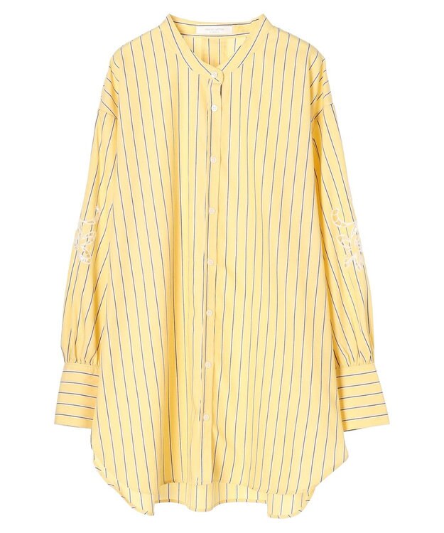 Green Parks 袖刺繍シャツチュニック Yellow