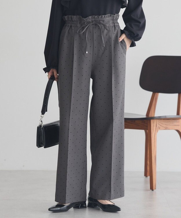 earth music&ecology リラックスドットパンツ Gray