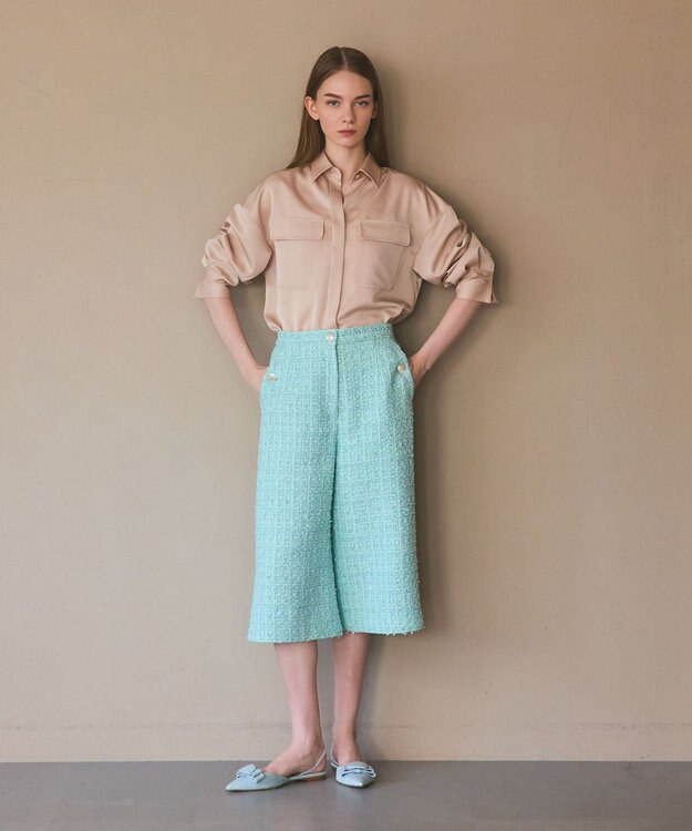 GRACE CONTINENTAL トリアセカルゼシャツ ベージュ