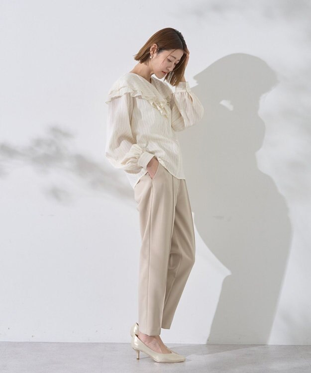 YECCA VECCA ストレッチピンタックパンツ Light Beige