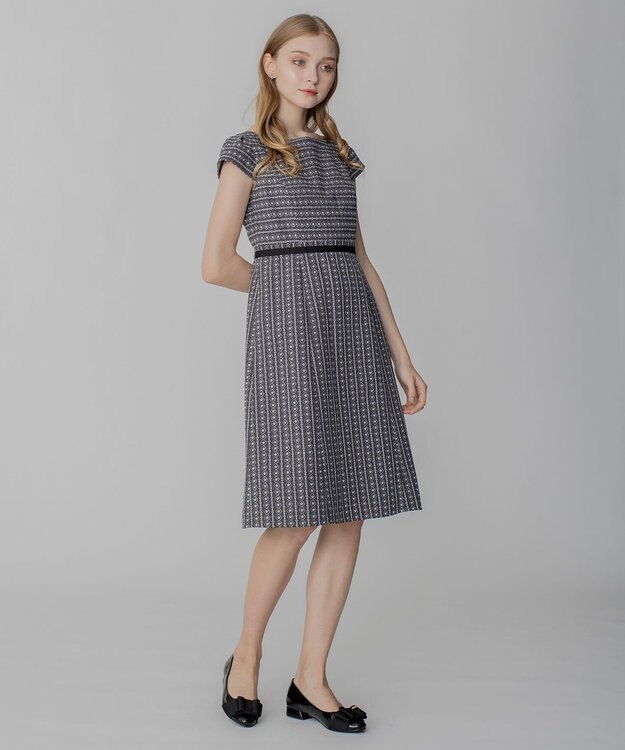 TOCCA 【洗える！】ICON BORDER ドレス ライトグレー系7