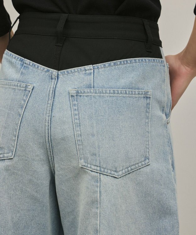 GRACE CONTINENTAL クロップトバレルパンツ サックス