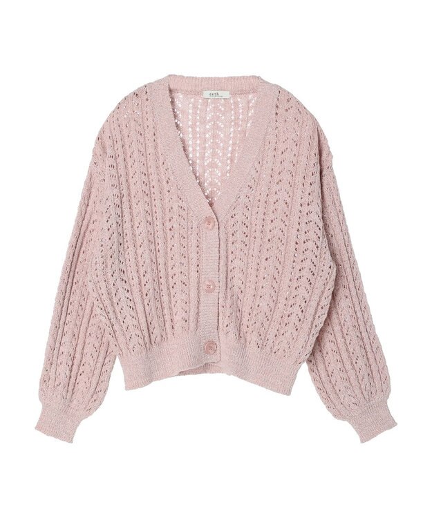 earth music&ecology スラブヤーンスカシカーディガン Pink