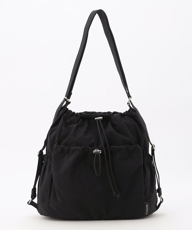 LA BAGAGERIE 【MONICA】クリンクルナイロン　ドロスト2WAYバッグ ブラック