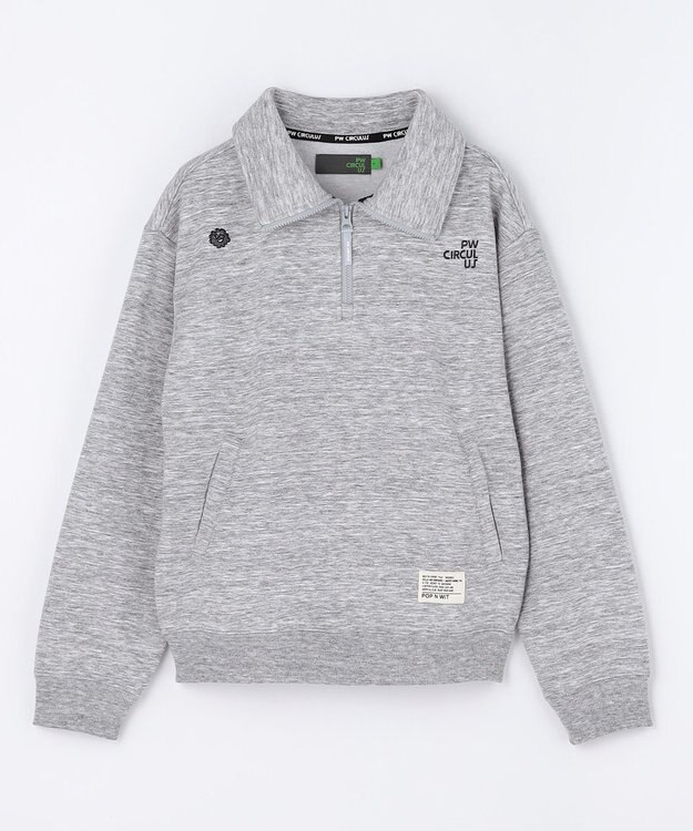 PW CIRCULUS 【WOMEN】ハーフジップ 裏毛スウェットトップス ゴルフウェア レディース グレー系
