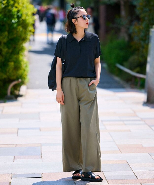 UNFILO FINE MOVE ワイドパンツ カーキ