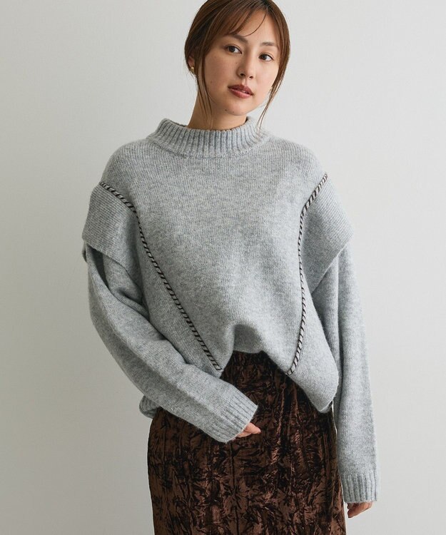 CRAFT STANDARD BOUTIQUE ハンドステッチデザインニットプルオーバー Gray Mixture