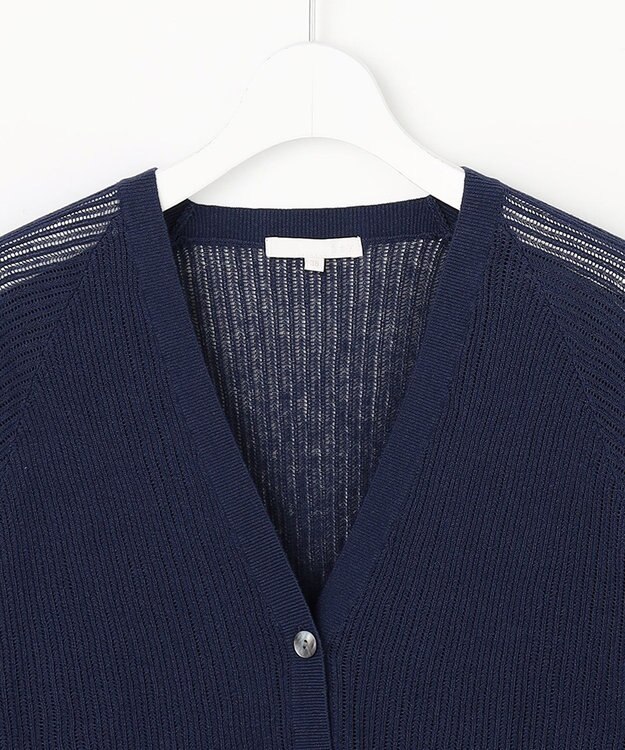 自由区 S ファインリネンナイロン カーディガン ネイビー