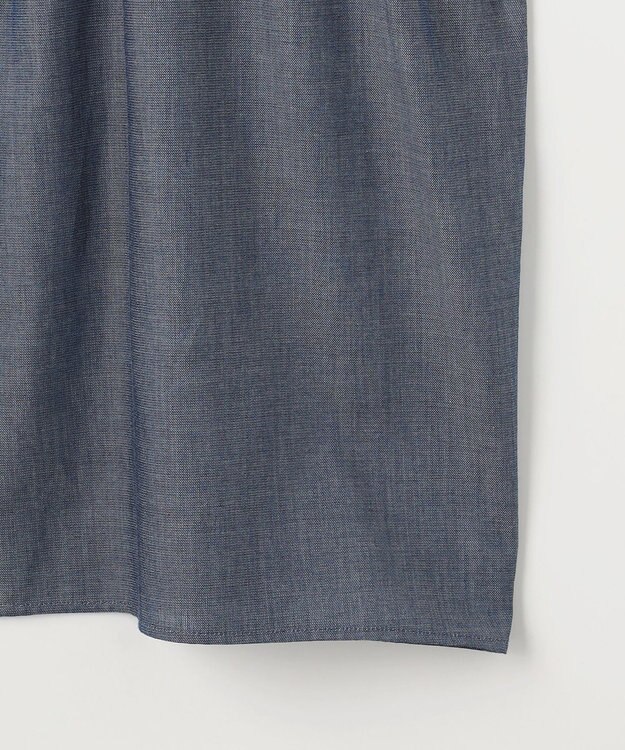 J.PRESS LADIES シアーデニム フレンチスリーブ ブラウス ブルーシャンブレー系