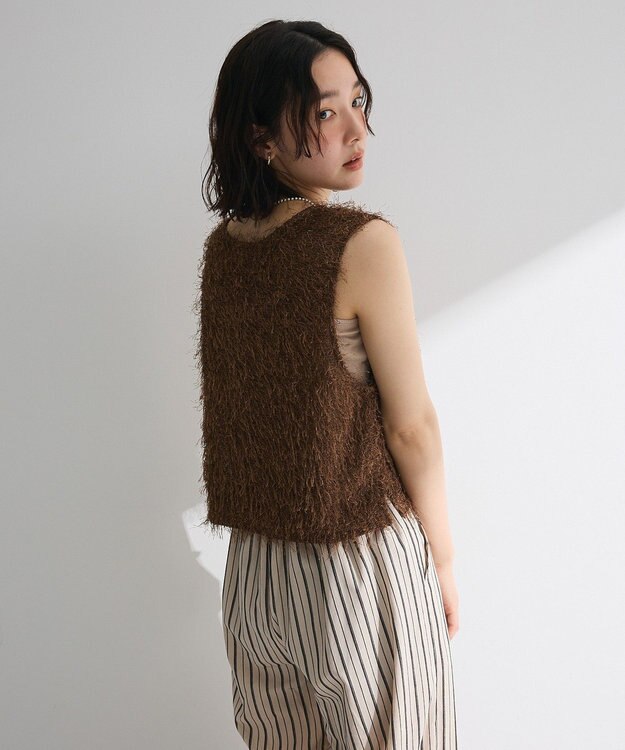 Green Parks フェザーヤーンショートベスト Brown