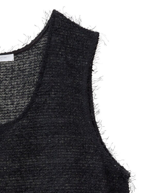 Green Parks フェザーヤーンショートベスト Black