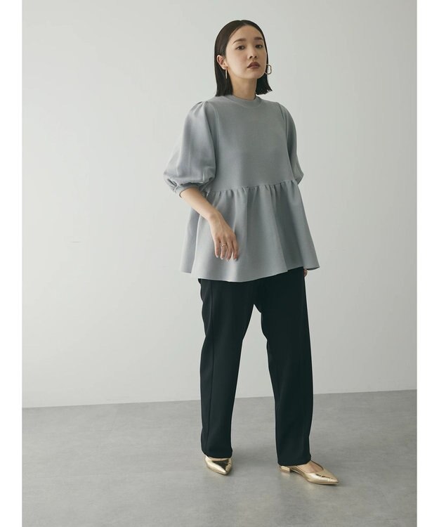 Green Parks armonia. ウエストギャザー袖ボリュームニット Gray