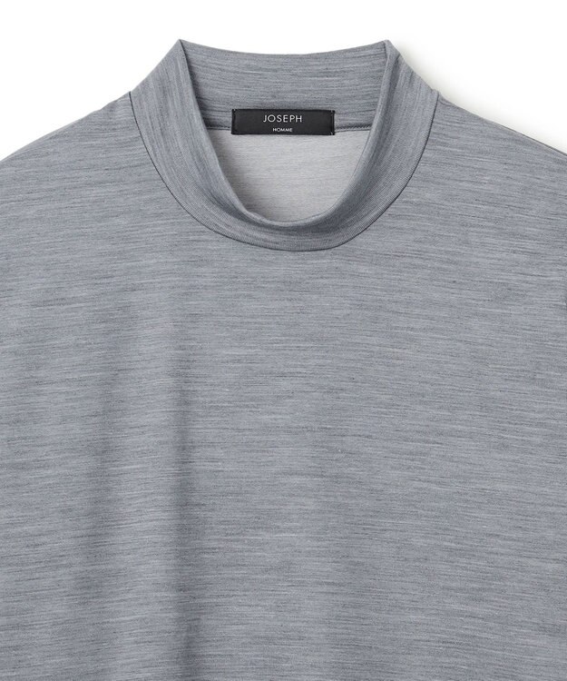 JOSEPH HOMME ウールジャージーウォッシャブル　モックネックカットソー ライトグレー系