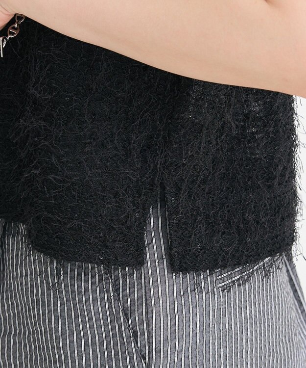 Green Parks フェザーヤーンショートベスト Black