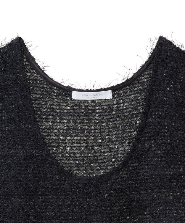 Green Parks フェザーヤーンショートベスト Black