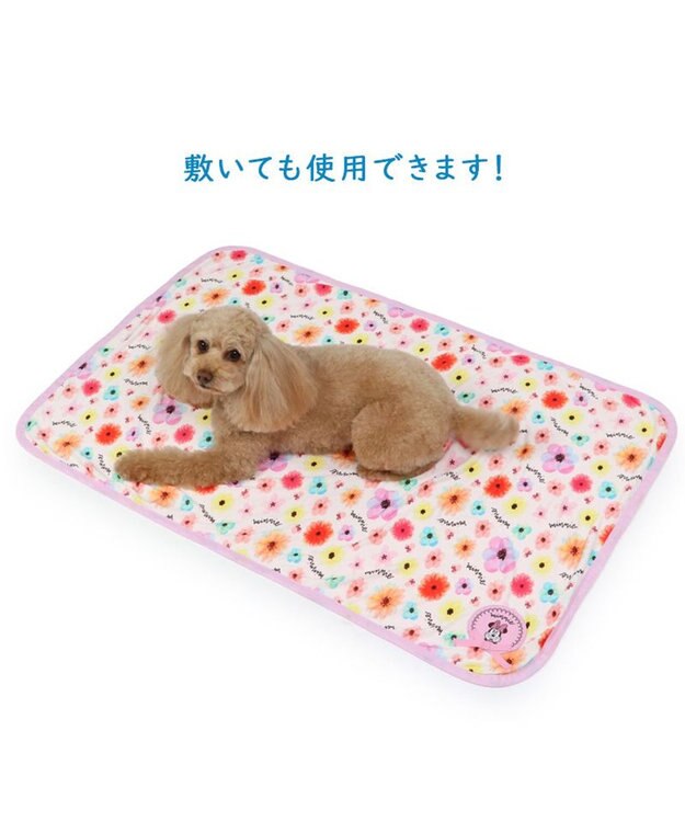 PET PARADISE ディズニー ミニーマウス 花柄 クールブランケット (90×60cm) ピンク（淡）