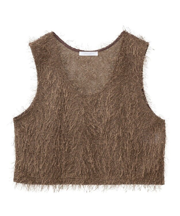 Green Parks フェザーヤーンショートベスト Brown