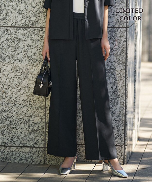 CLASSY.掲載・WEB限定カラーあり】FluidBackSatin ワイドパンツ / ICB