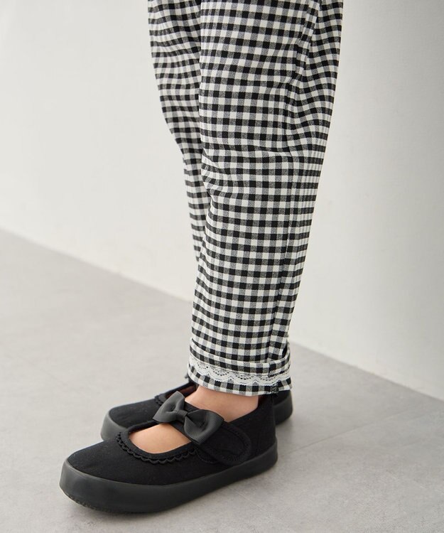 ANY KIDS 【洗濯機可能】ときめきストレッチ 総柄パンツ ギンガムチェック