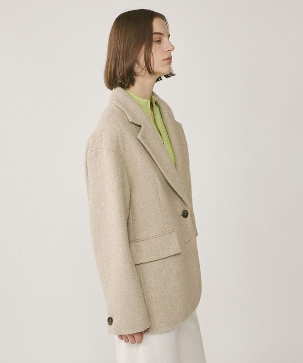 GRACE CONTINENTAL ヘリンボーンツイードジャケット ベージュ