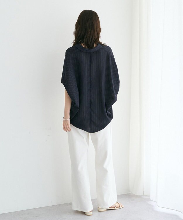 YECCA VECCA 【セットアップ可能】ストライプ柄シャツ Navy