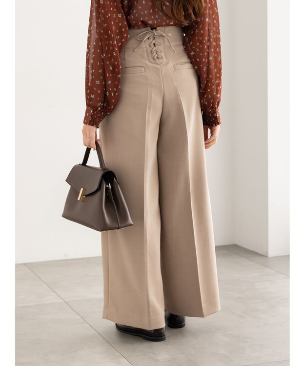 Te chichi バックレースアップロングパンツ《2025Autumn catalog vol.2 item》 ベージュ