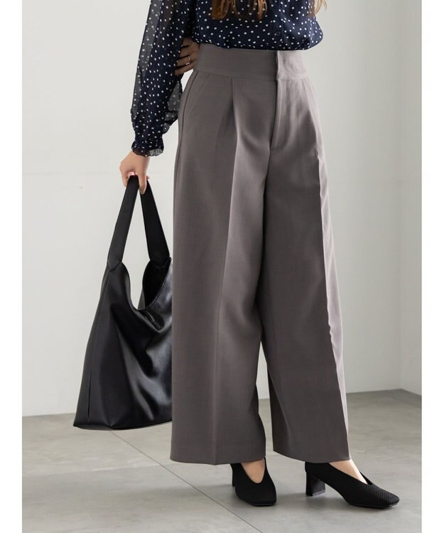 Te chichi バックレースアップロングパンツ《2025Autumn catalog vol.2 item》 チャコールグレー