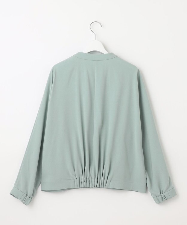 自由区 【セットアップ対応・洗える】トリアセジョーゼット ブルゾン ライトグリーン系