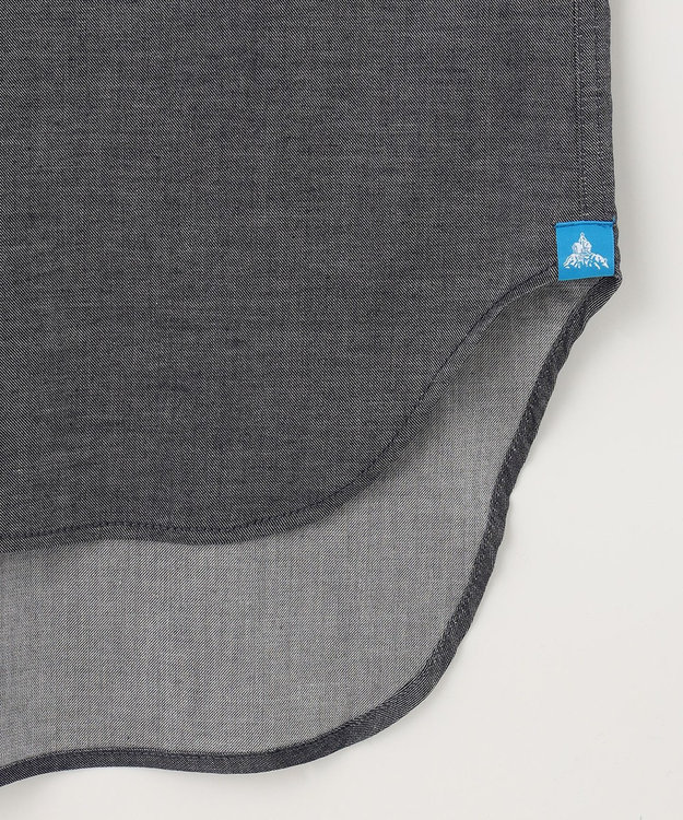 SHARE PARK MENS 【UVカット・撥水・ストレッチ】イージーデニムノーカラーシャツ ネイビー系