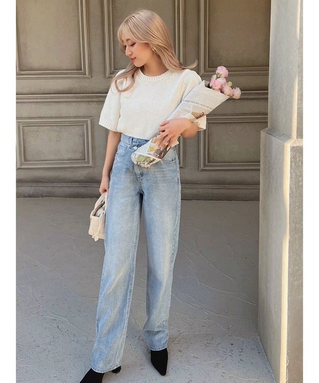 Green Parks ローゲージニットＴシャツ Off White