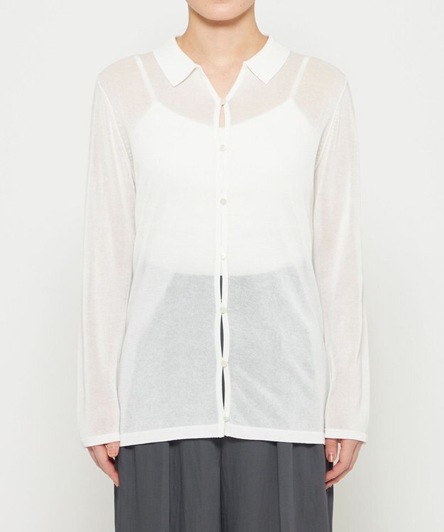 uncrave シアーコットン ポロニット ホワイト