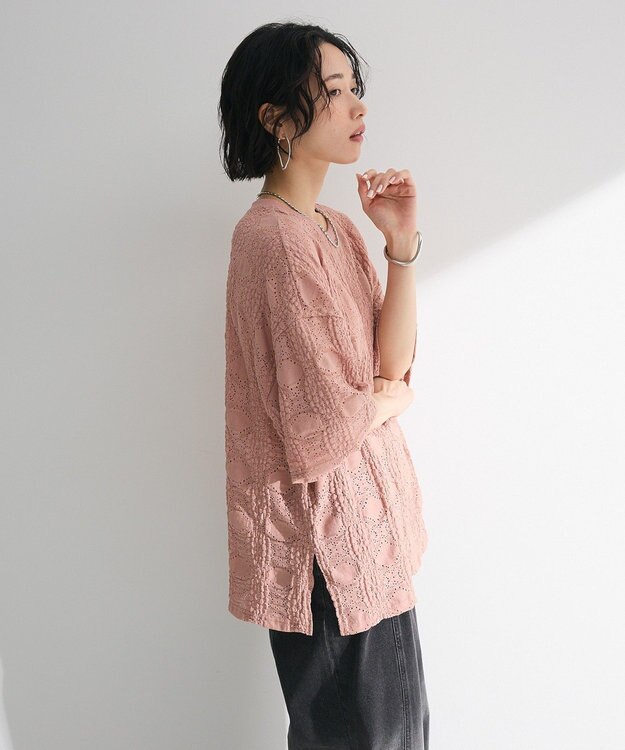 Green Parks ・ＳＵＧＡＲ　ＳＰＯＯＮ　シャーリングカットレースＴＥＥ Pink