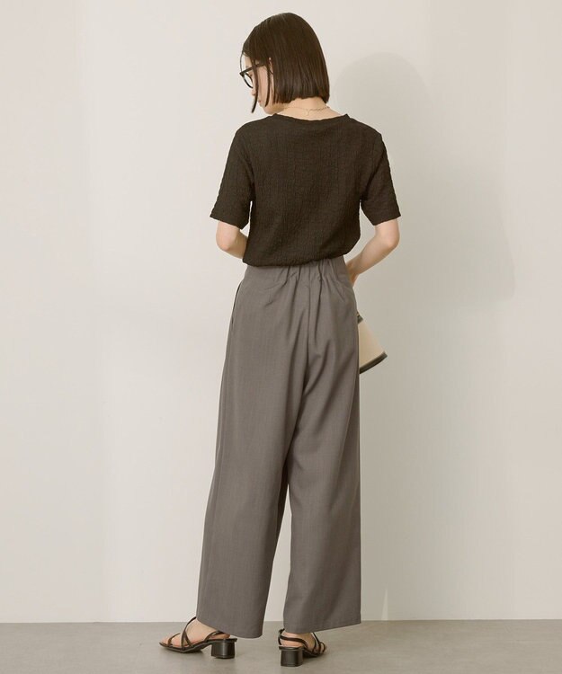 AMERICAN HOLIC タック　ラップワイドパンツ Charcoal Gray