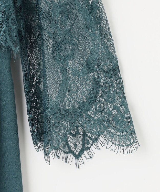 ANY SIS 【洗える】レーシーケープ ドレス ダスティグリーン