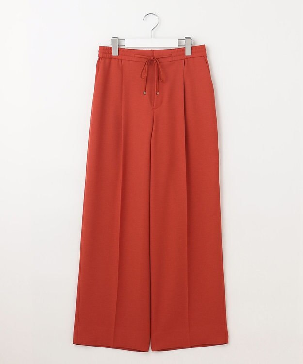 自由区 【洗える】ツイステッドダブルクロスワイドストレート パンツ オレンジ