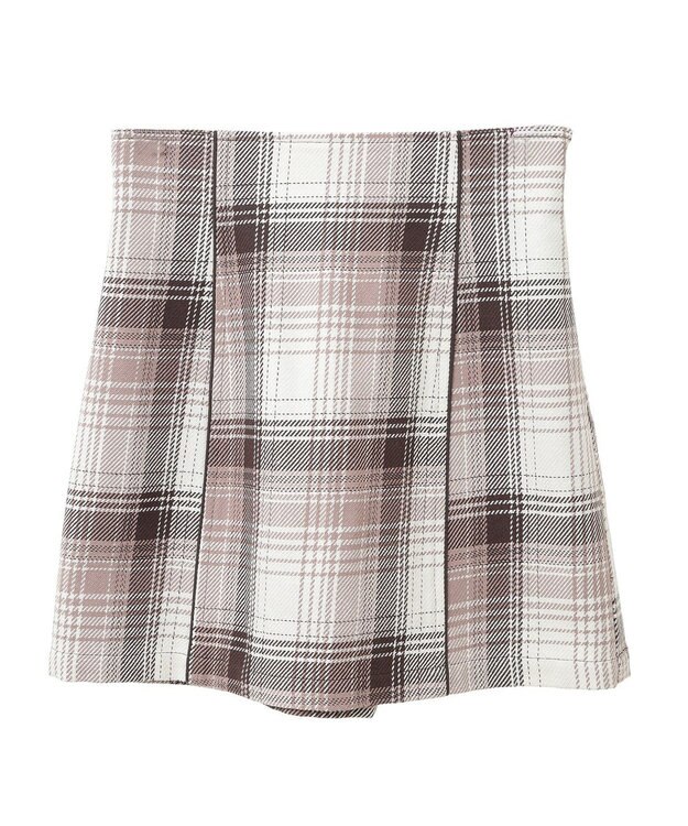 earth music&ecology コットンツイルチェックミニスカート Brown