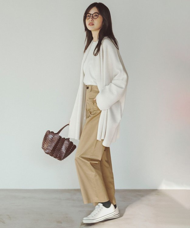 23区 コットンギャバ チノ パンツ ベージュ