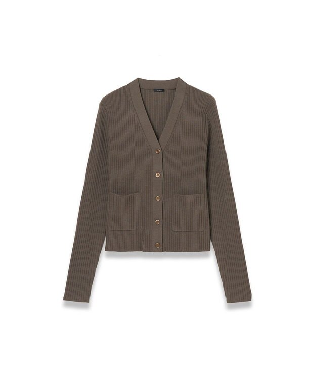 JOSEPH 【洗える】メリノリブ　カーディガン Mushroom