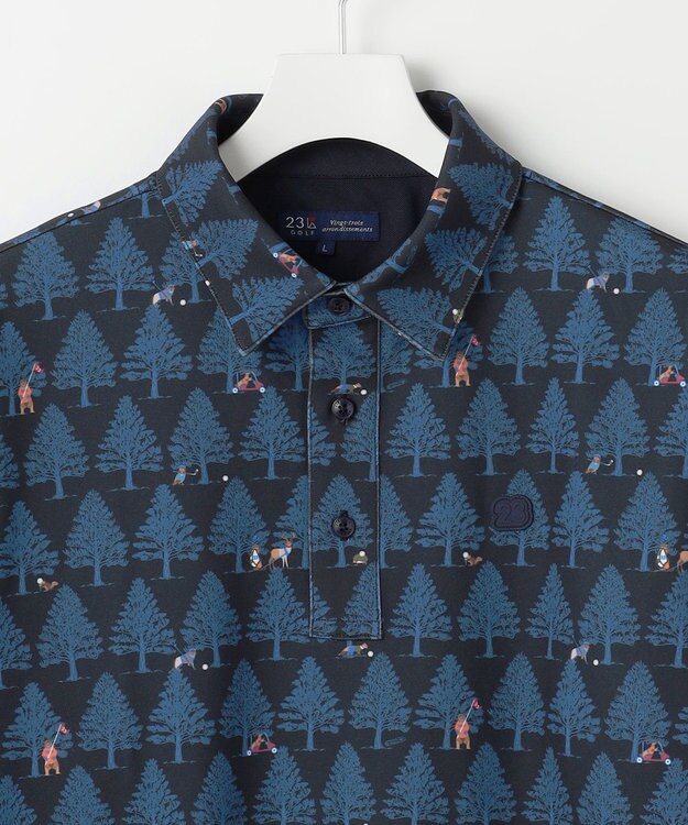 23区GOLF 【MEN/キングサイズ】白夜ゴルフ柄 長袖シャツ ネイビー系5